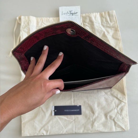 Rebecca Minkoff Snakeskin Print Leo Envelope Clutch Purse